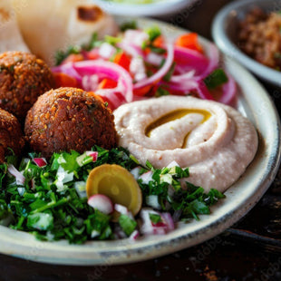 3 Falafel, Hummus & Tabbouleh - فلافل ، حمص، تبولة